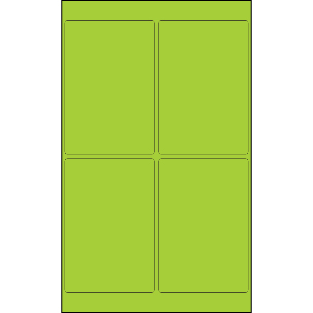 4 x 6" Fluorescent Green Rectangle Laser Labels