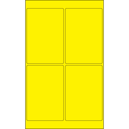 4 x 6" Fluorescent Yellow Rectangle Laser Labels