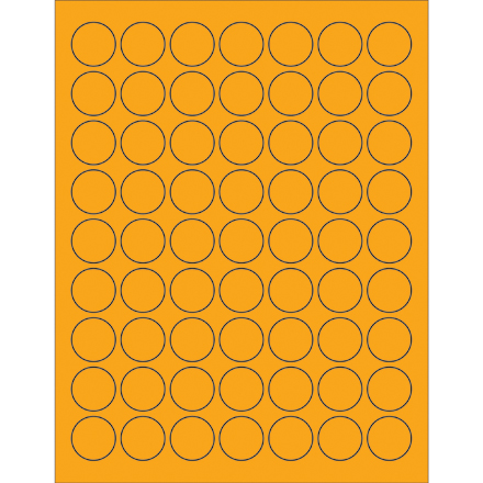 1" Fluorescent Orange Circle Laser Labels