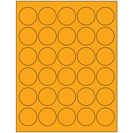 1 <span class='fraction'>1/2</span>" Fluorescent Orange Circle Laser Labels