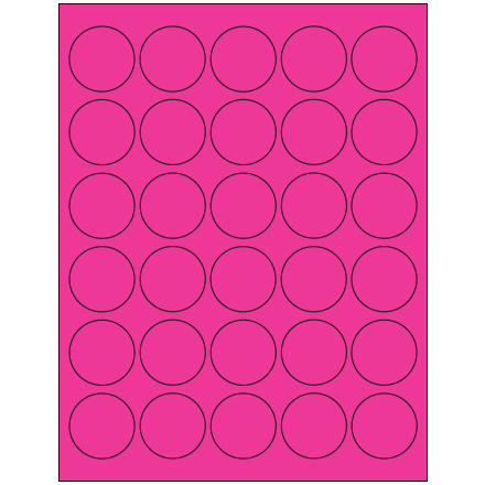 1 <span class='fraction'>1/2</span>" Fluorescent Pink Circle Laser Labels