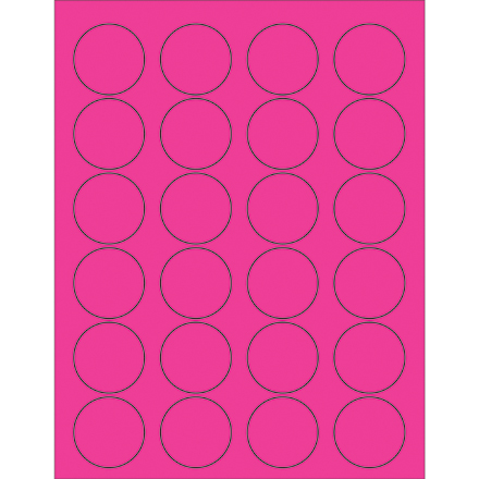 1 <span class='fraction'>5/8</span>" Fluorescent Pink Circle Laser Labels