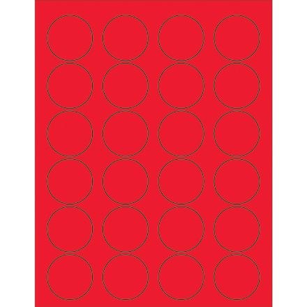 1 <span class='fraction'>5/8</span>" Fluorescent Red Circle Laser Labels