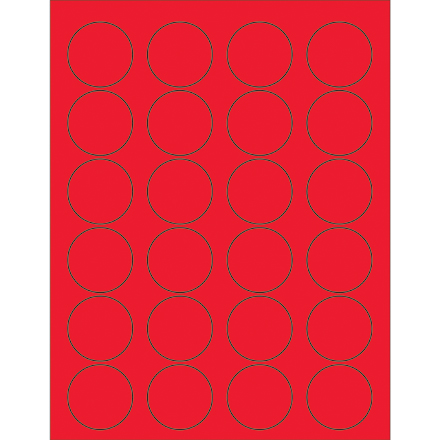 1 <span class='fraction'>5/8</span>" Fluorescent Red Circle Laser Labels