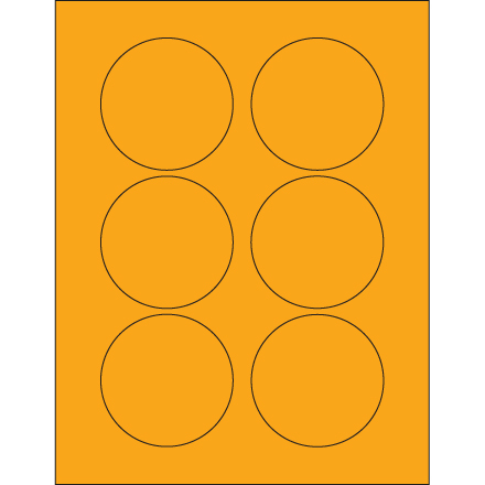 3" Fluorescent Orange Circle Laser Labels