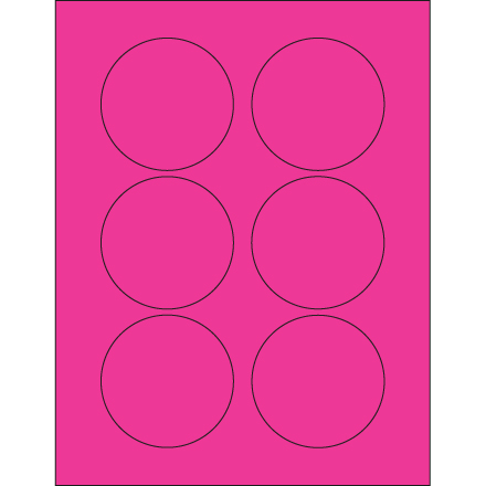 3" Fluorescent Pink Circle Laser Labels