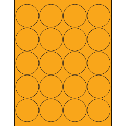 2" Fluorescent Orange Circle Laser Labels