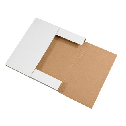 12 <span class='fraction'>1/2</span> x 12 <span class='fraction'>1/2</span> x 1" White Easy-Fold Mailers