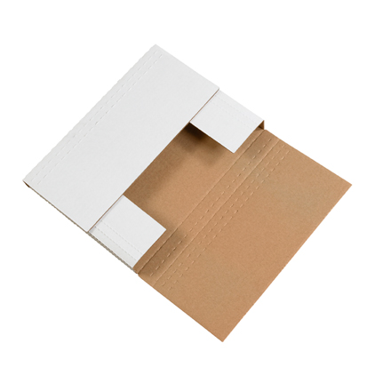 12 <span class='fraction'>1/8</span> x 9 <span class='fraction'>1/8</span> x 3" White Easy-Fold Mailers