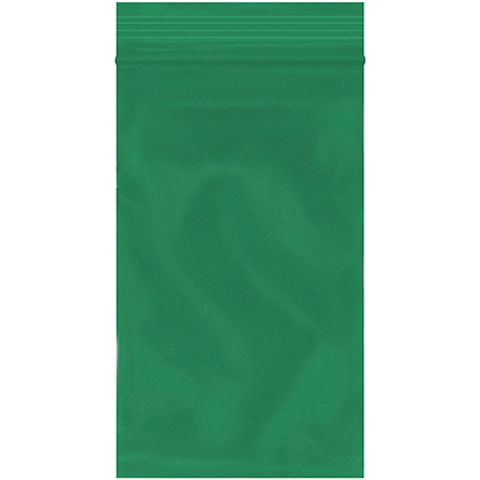 3 x 5" - 2 Mil Green Reclosable Poly Bags