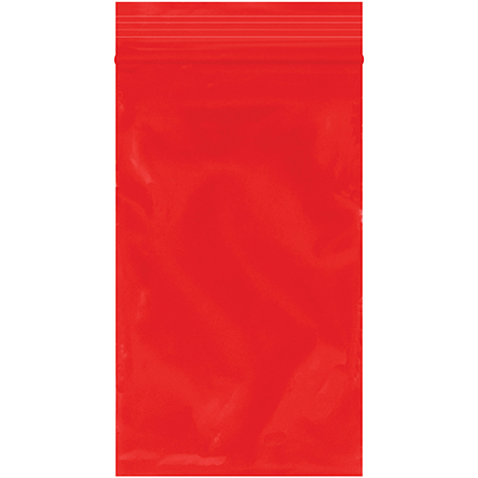 3 x 5" - 2 Mil Red Reclosable Poly Bags