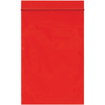 4 x 6" - 2 Mil Red Reclosable Poly Bags