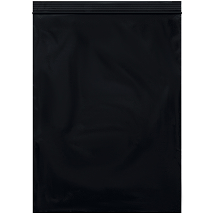 9 x 12" - 2 Mil Black Reclosable Poly Bags