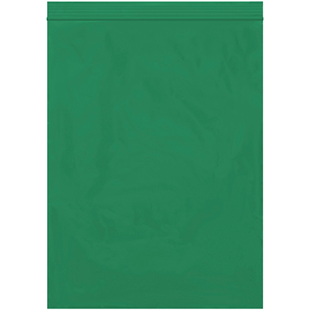 9 x 12" - 2 Mil Green Reclosable Poly Bags