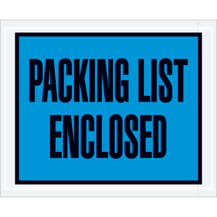 4 <span class='fraction'>1/2</span> x 5 <span class='fraction'>1/2</span>" Blue "Packing List Enclosed" Envelopes