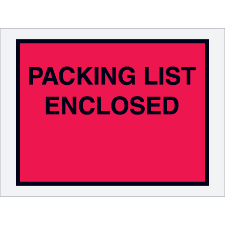 4 <span class='fraction'>1/2</span> x 6" Red "Packing List Enclosed" Envelopes