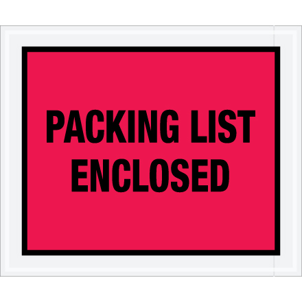 10 x 12" Red "Packing List Enclosed" Envelopes