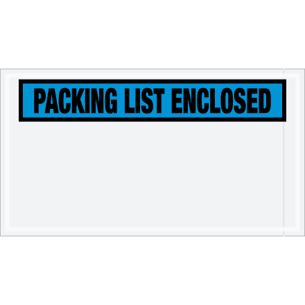 5 <span class='fraction'>1/2</span> x 10" Blue "Packing List Enclosed" Envelopes