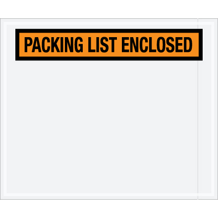 10 x 12" Orange "Packing List Enclosed" Envelopes
