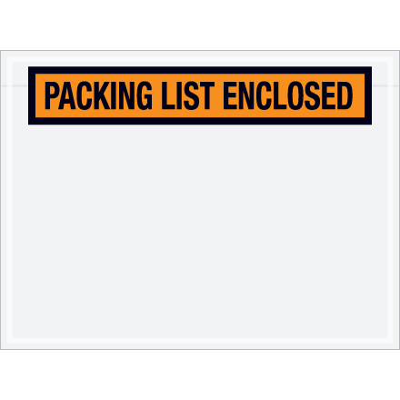 4 <span class='fraction'>1/2</span> x 6" Orange "Packing List Enclosed" Envelopes
