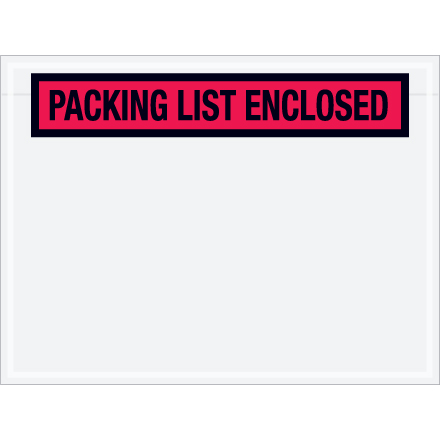 4 <span class='fraction'>1/2</span> x 6" Red "Packing List Enclosed" Envelopes