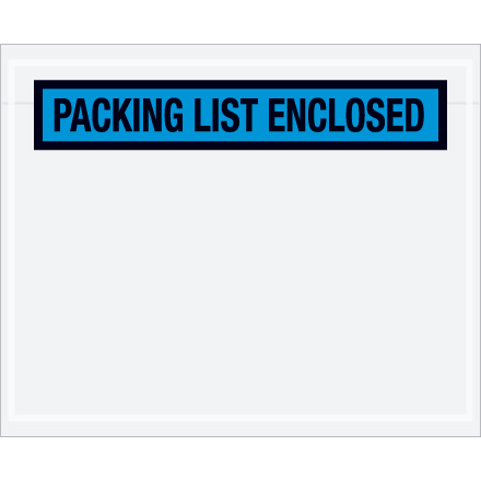 4 <span class='fraction'>1/2</span> x 5 <span class='fraction'>1/2</span>" Blue "Packing List Enclosed" Envelopes