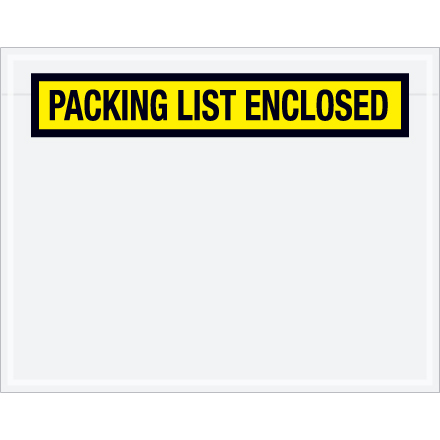 7 x 5 <span class='fraction'>1/2</span>" Yellow "Packing List Enclosed" Envelopes