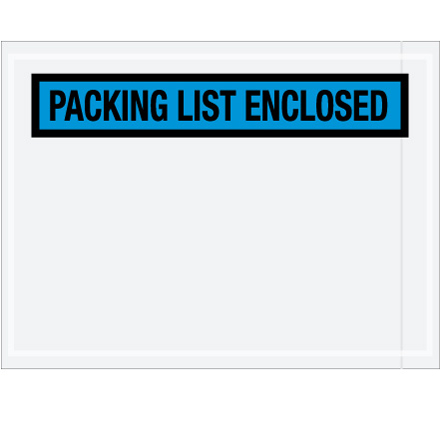 4 <span class='fraction'>1/2</span> x 6" Blue "Packing List Enclosed" Envelopes