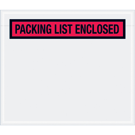 7 x 6" Red "Packing List Enclosed" Envelopes