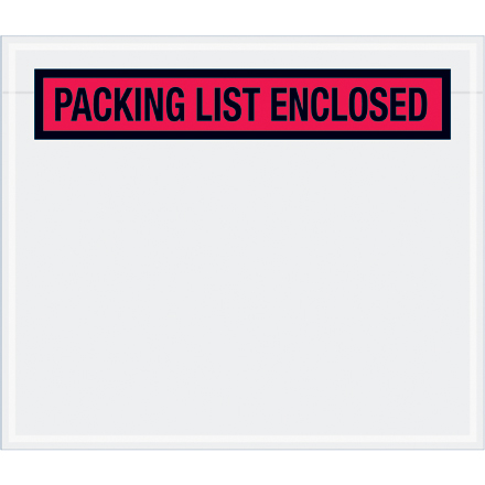 7 x 6" Red "Packing List Enclosed" Envelopes