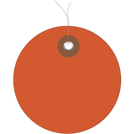 3" Orange Plastic Circle Tags - Pre-Wired