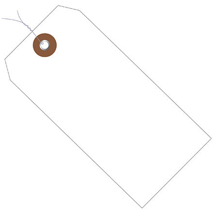 6 <span class='fraction'>1/4</span> x 3 <span class='fraction'>1/8</span>" White Plastic Shipping Tags - Pre-Wired