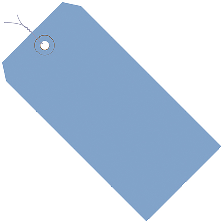 4 <span class='fraction'>3/4</span> x 2 <span class='fraction'>3/8</span>" Dark Blue 13 Pt. Shipping Tags - Pre-Wired