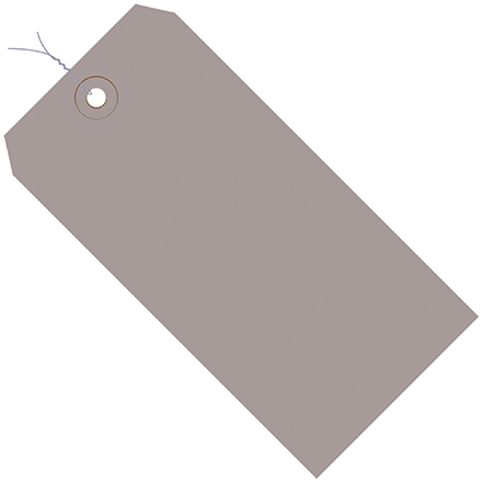 5 <span class='fraction'>1/4</span> x 2 <span class='fraction'>5/8</span>" Gray 13 Pt. Shipping Tags - Pre-Wired