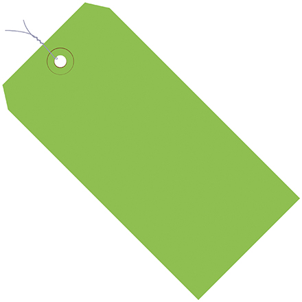 5 <span class='fraction'>3/4</span> x 2 <span class='fraction'>7/8</span>" Green 13 Pt. Shipping Tags - Pre-Wired