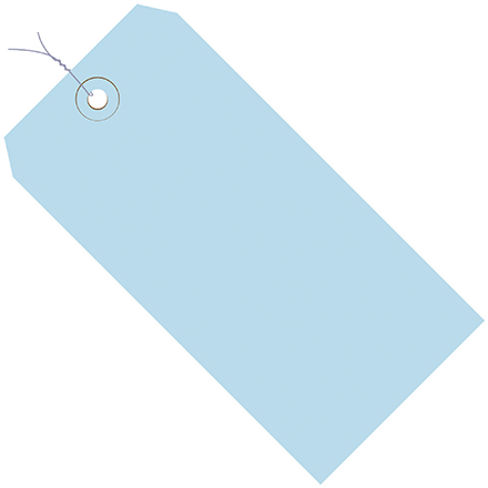 3 <span class='fraction'>3/4</span> x 1 <span class='fraction'>7/8</span>" Light Blue 13 Pt. Shipping Tags - Pre-Wired