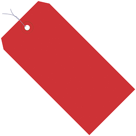 3 <span class='fraction'>1/4</span> x 1 <span class='fraction'>5/8</span>" Red 13 Pt. Shipping Tags - Pre-Wired
