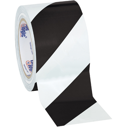 3" x 36 yds. Black/White Tape Logic<span class='rtm'>®</span> Striped Vinyl Safety Tape