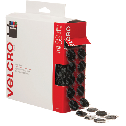 3/4" Dots - Black VELCRO<span class='afterCapital'><span class='rtm'>®</span></span> Brand Tape - Combo Pack